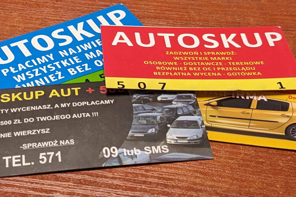 Ulotki skupów samochodowych